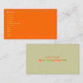 Einfache Vorlage, schlicht orange Visitenkarte (Vorne/Hinten)