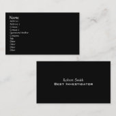 Einfache Vorlage, schlicht schwarz Visitenkarte (Vorne/Hinten)
