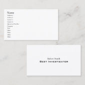 Einfache Vorlage, schlicht weiß Visitenkarte (Vorne/Hinten)