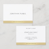 Einfache Vorlage Trendy Elegant Gold Weiß Moderne Visitenkarte (Vorne/Hinten)