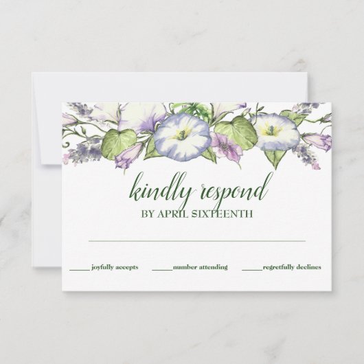 Einfache Vormittagsruhmbehandlung RSVP Karte (Vorderseite)