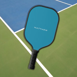 Einfache Vorname Elegante Modernes Aquamarines Bla Pickleball Schläger