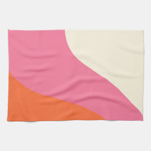 Einfache Waagen - Rosa, Orange und Creme Geschirrtuch