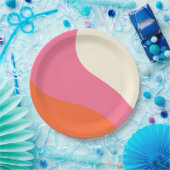 Einfache Waagen - Rosa, Orange und Creme Pappteller (Party)