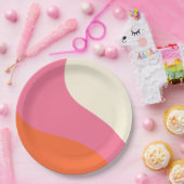 Einfache Waagen - Rosa, Orange und Creme Pappteller (Party)