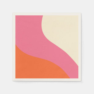 Einfache Waagen - Rosa, Orange und Creme Serviette