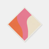 Einfache Waagen - Rosa, Orange und Creme Serviette (Ecke)