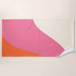 Einfache Waagen - Rosa, Orange und Creme Strandtuch