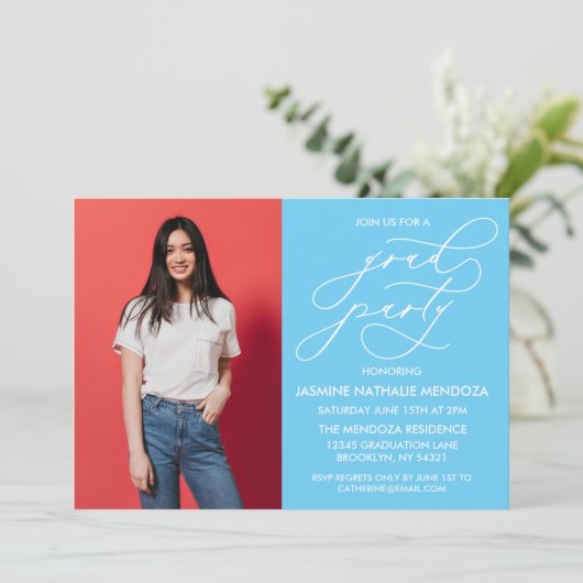 EINFACHE WÄHRUNGSKALLIGRAPHISCHE ABSCHLUSS-EINLADU EINLADUNG (Stehend Vorderseite)