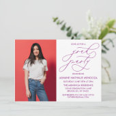 EINFACHE WÄHRUNGSKALLIGRAPHISCHE ABSCHLUSS-EINLADU EINLADUNG (Stehend Vorderseite)