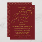 EINFACHE WÄHRUNGSKALLIGRAPHISCHE ABSCHLUSS-EINLADU EINLADUNG (Vorne/Hinten)