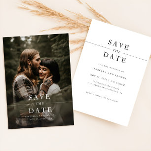 Einfache Wald Boho Foto Hochzeit Termin merken Einladung