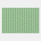 Einfache Waldgrüne Glitter-Optik Vertikale Streife Geschenkpapier Set (Vorderseite)