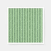 Einfache Waldgrüne Glitter Style Vertikalstreifen Serviette (Vorderseite)