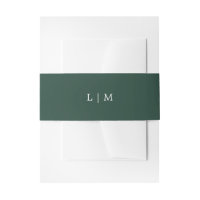 Einfache Waldgrüne Monogram Elegant Hochzeit