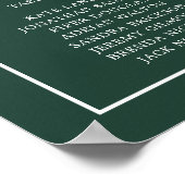 Einfache Waldgrüne Monogram Elegant Hochzeit Poster (Ecke)