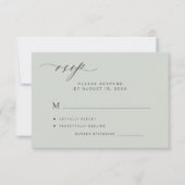 Einfache Waldschlucht-grüne Hochzeit RSVP-Karte Einladung (Vorderseite)