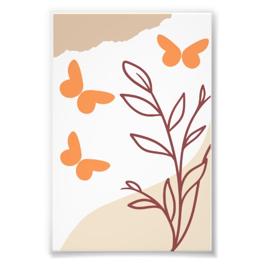 einfache Wandkunst mit den Schmetterlingen Fotodruck (Vorne)