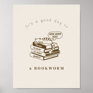 Einfache Wandkunst Poster Bücherwurm buchliebe