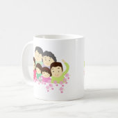 Einfache Wärme Charme Sweet Big Family Pink Weiß Kaffeetasse (Vorderseite Links)