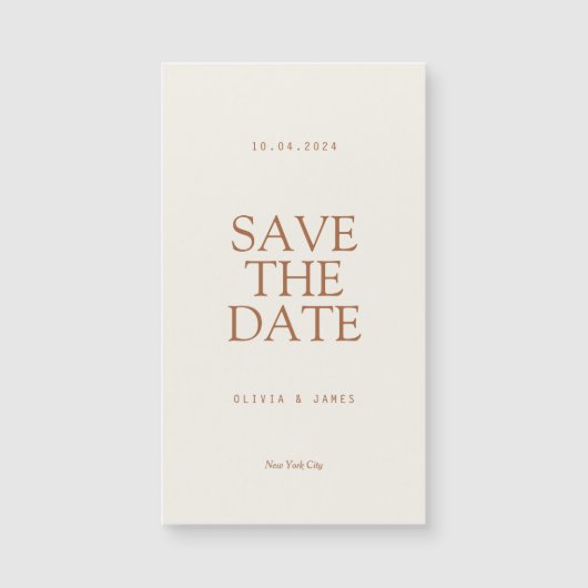 Einfache warme Herbsthochzeit speichert das Datum Magnetkarte (Vorderseite)