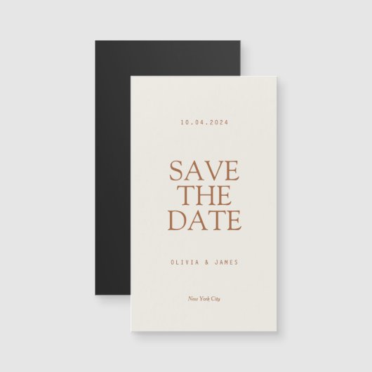 Einfache warme Herbsthochzeit speichert das Datum Magnetkarte (Vorne/Hinten)