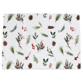 Einfache warme Rot Winter Wasserfarbe Weihnachten Große Geschenktüte (Vorderseite)