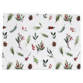 Einfache warme Rot Winter Wasserfarbe Weihnachten Große Geschenktüte (Rückseite)