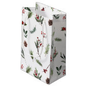 Einfache warme Rot Winter Wasserfarbe Weihnachten Kleine Geschenktüte (Rückseite Schrägansicht)