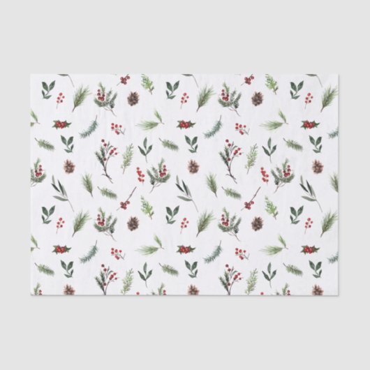 Einfache warme Rot Winter Wasserfarbe Weihnachten Seidenpapier (Vorderseite)