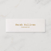 Einfache, warme Weiß Elegant Beruflich Mini Visitenkarte (Vorderseite)