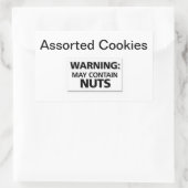 Einfache Warnsignale Cookies können Nuts enthalten Rechteckiger Aufkleber (Tasche)