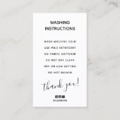 Einfache Waschanleitung Vielen Dank Visitenkarte (Vorderseite)