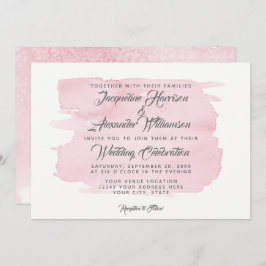 Einfache Wash Pink Pinselstriche Modern Einladung