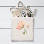 Einfache Wasserfarbe Anemone Blume mit Namen Tragetasche<br><div class="desc">Eine wunderschöne botanische Tasche mit einem Single Aquarell Anemon Blume in Pastellpfirsich. Personalisieren Sie diese Tasche mit Ihrem Namen,  Monogramm oder anderen gewünschten Text. Es ist ein wunderbares Geschenk für Brautmädchen,  Freunde,  Familie oder Kollegen.</div>