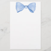 Einfache Wasserfarbe Baby Blue Bow Briefpapier (Vorderseite)