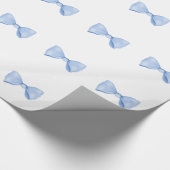 Einfache Wasserfarbe Baby Blue Bow Geschenkpapier (Ecke)