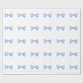Einfache Wasserfarbe Baby Blue Bow Geschenkpapier (Flach)