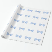 Einfache Wasserfarbe Baby Blue Bow Geschenkpapier (Ungerollt)
