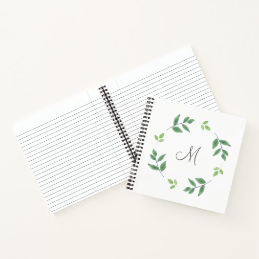Einfache Wasserfarbe Blätter Kranz Notizblock (Innenseite)
