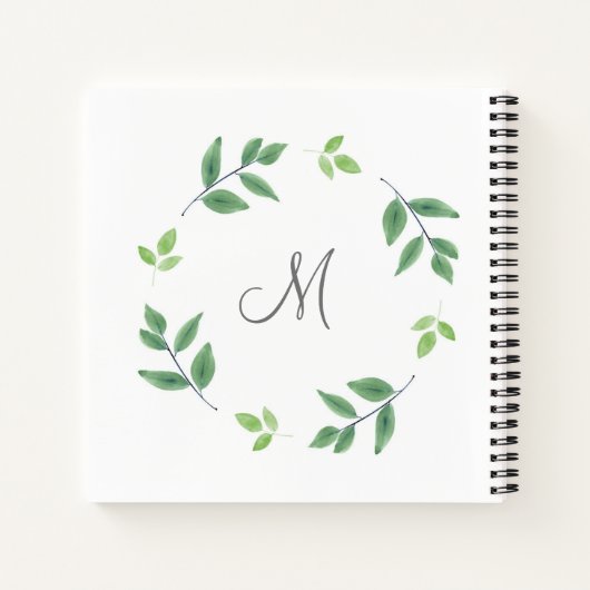 Einfache Wasserfarbe Blätter Kranz Notizblock (Rückseite)