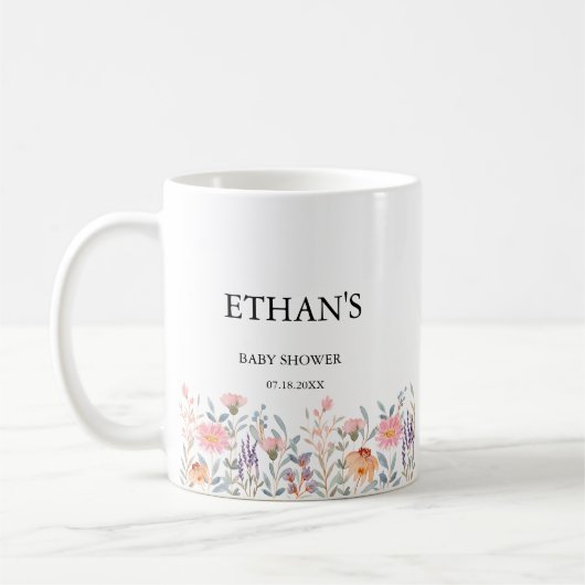 Einfache Wasserfarbe Florale Garten Baby Shower Kaffeetasse (Links)