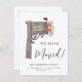 Einfache Wasserfarbe Holzbox Neue Zuhause-Bewegung Ankündigungspostkarte (Vorne/Hinten)