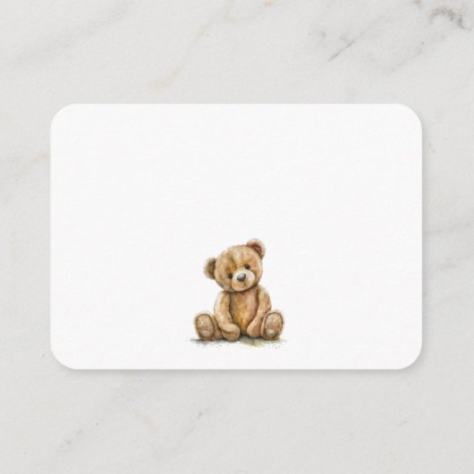 Einfache Wasserfarbe Kleine Bärendusche Begleitkarte (Rückseite)