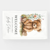 Einfache Wasserfarbe Kleine Teddy Bear Babydusche Banner (Horizontal)