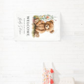 Einfache Wasserfarbe Kleine Teddy Bear Babydusche Banner (InSitu)
