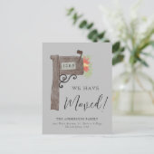 Einfache Wasserfarbe Mailbox Neue Zuhause Moving G Ankündigungspostkarte (Stehend Vorderseite)