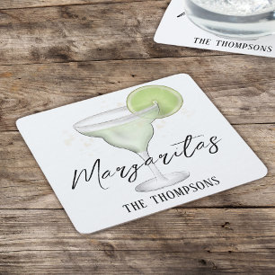 Einfache Wasserfarbe Margarita Whimsical Cocktail Rechteckiger Pappuntersetzer