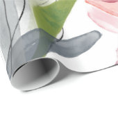 Einfache Wasserfarbe Rosa Frühlingshuppe Grüne Geschenkpapier (Rolleneckpunkt)