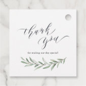 Einfache Wasserfarbe Rustikale Hochzeit Geschenkanhänger (Rückseite)